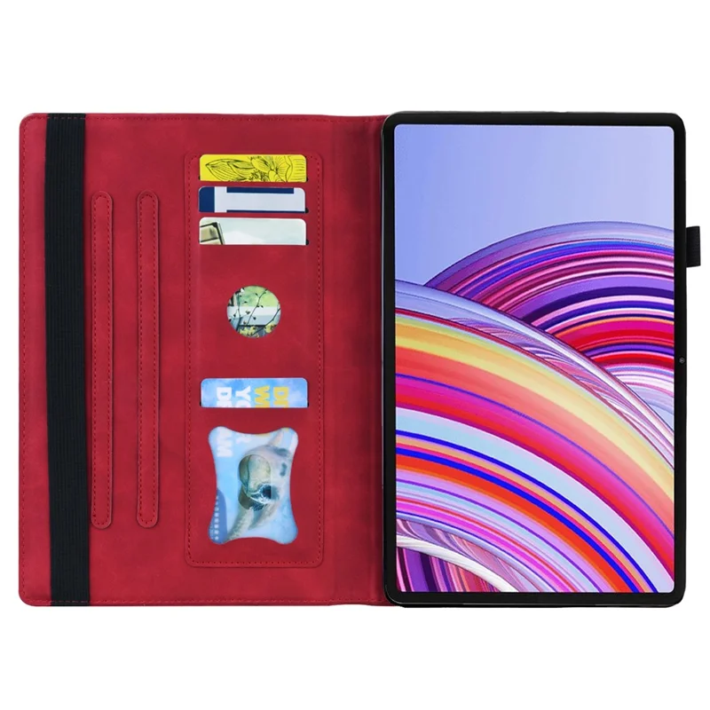 Tablet Case For Xiaomi Redmi Pad Pro / Pad Pro 5G / Pad 2 Pro PU Leather Protective Folio Cover with Card Holder - Red