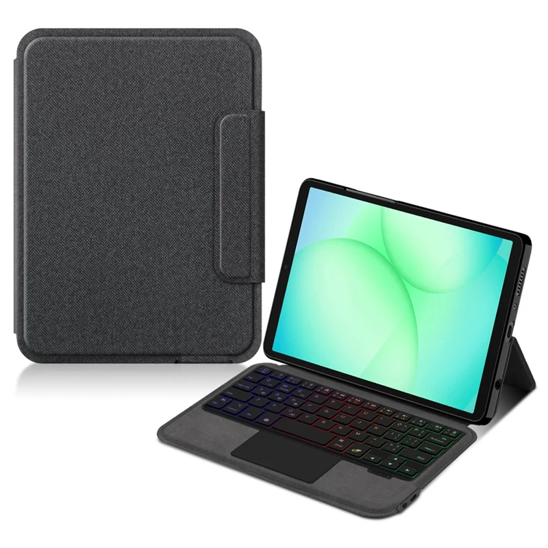 For Samsung Galaxy Tab A11 Leather Case + Touchpad Bluetooth-Compatible Keyboard with Backlit