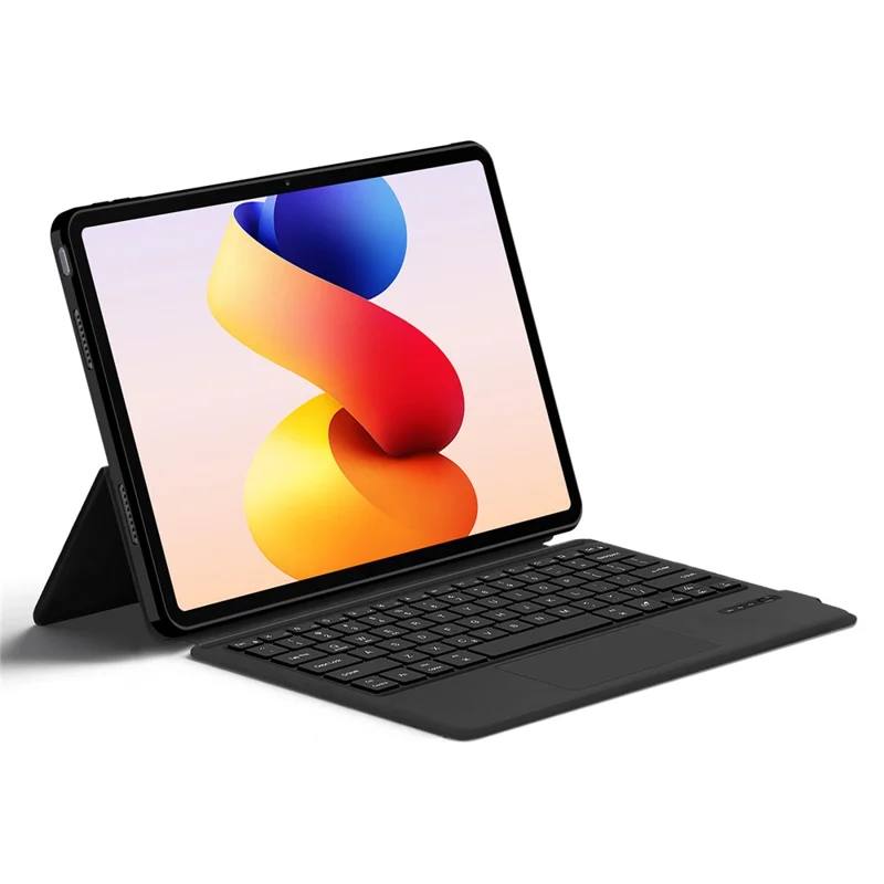 For Xiaomi Redmi Pad 2 Pro Leather Case + Touchpad Bluetooth-Compatible Keyboard with Backlit