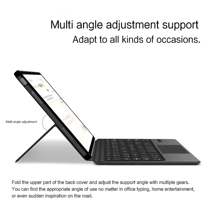 For Xiaomi Redmi Pad 2 Pro Leather Case + Touchpad Bluetooth-Compatible Keyboard with Backlit
