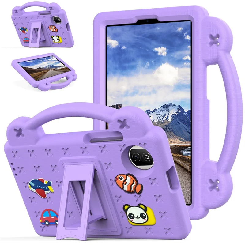For Honor Pad X7 Hülle Kinder Cartoon Muster Handgriff Ständer Tablet EVA Abdeckung - Lila