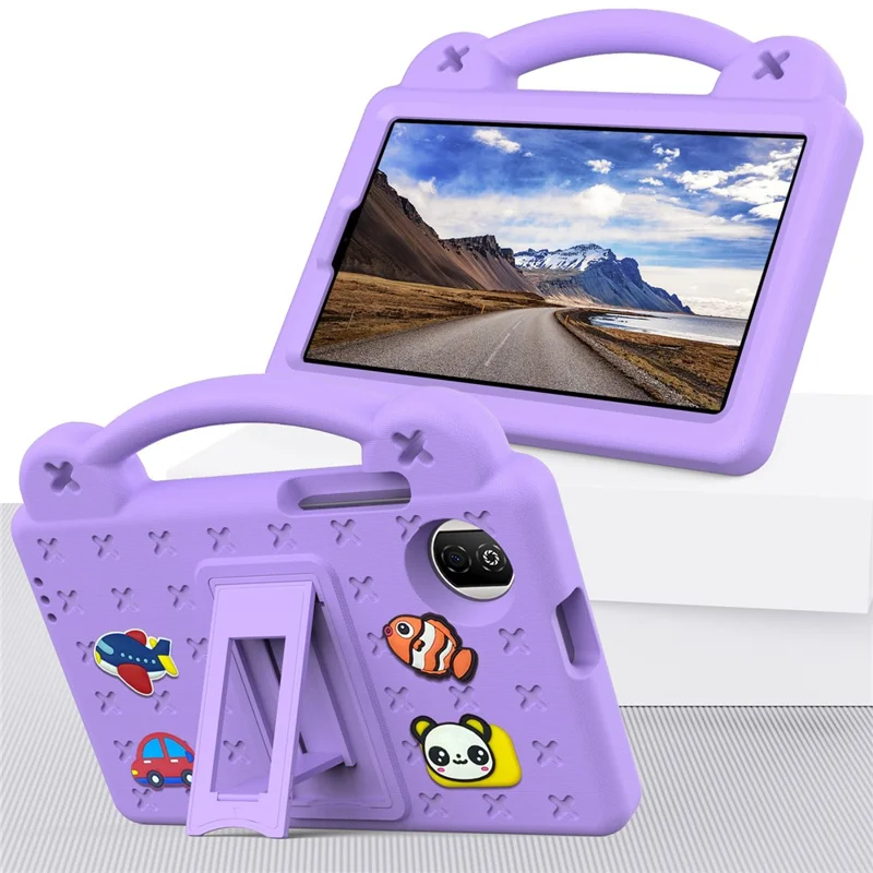 For Honor Pad X7 Hülle Kinder Cartoon Muster Handgriff Ständer Tablet EVA Abdeckung - Lila