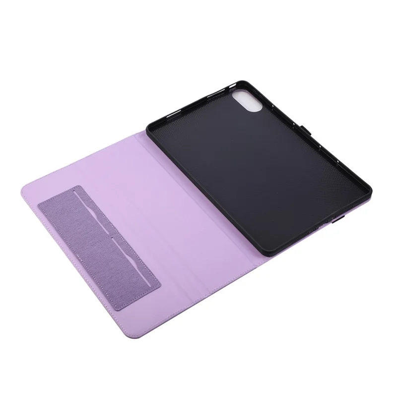 Til Xiaomi Redmi Pad 2 Pro Task med stand, kortlomme og stoftekstur, lærtabletdekning - Lilla