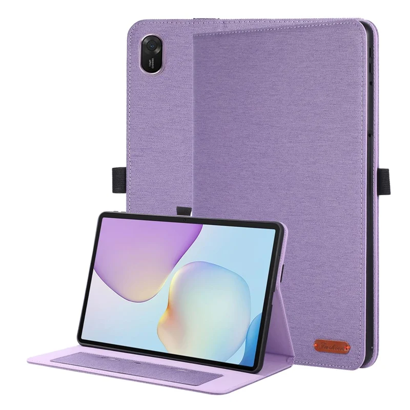 For Huawei MatePad 11.5 2025 Case with Stand Card Holder Cloth Texture Leather Tablet Cover - Purple