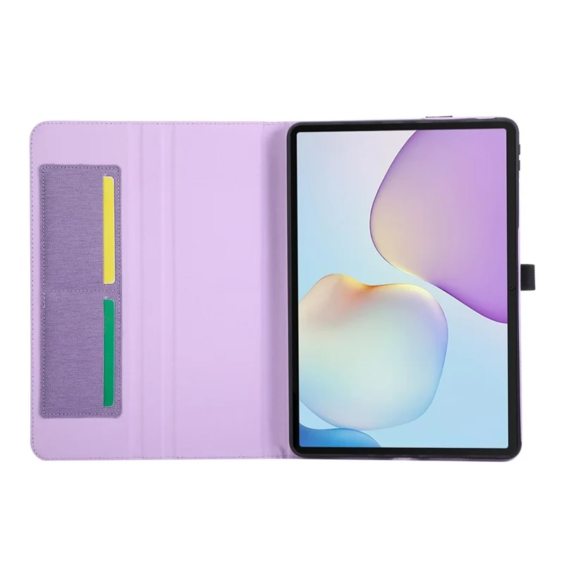For Huawei MatePad 11.5 2025 Case with Stand Card Holder Cloth Texture Leather Tablet Cover - Purple