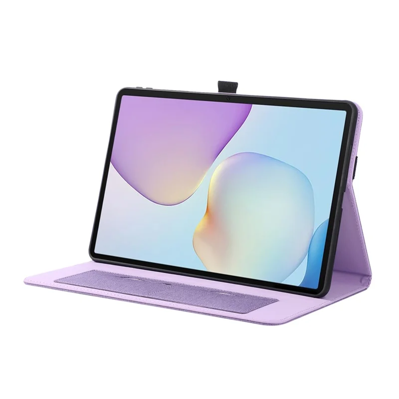 For Huawei MatePad 11.5 2025 Case with Stand Card Holder Cloth Texture Leather Tablet Cover - Purple