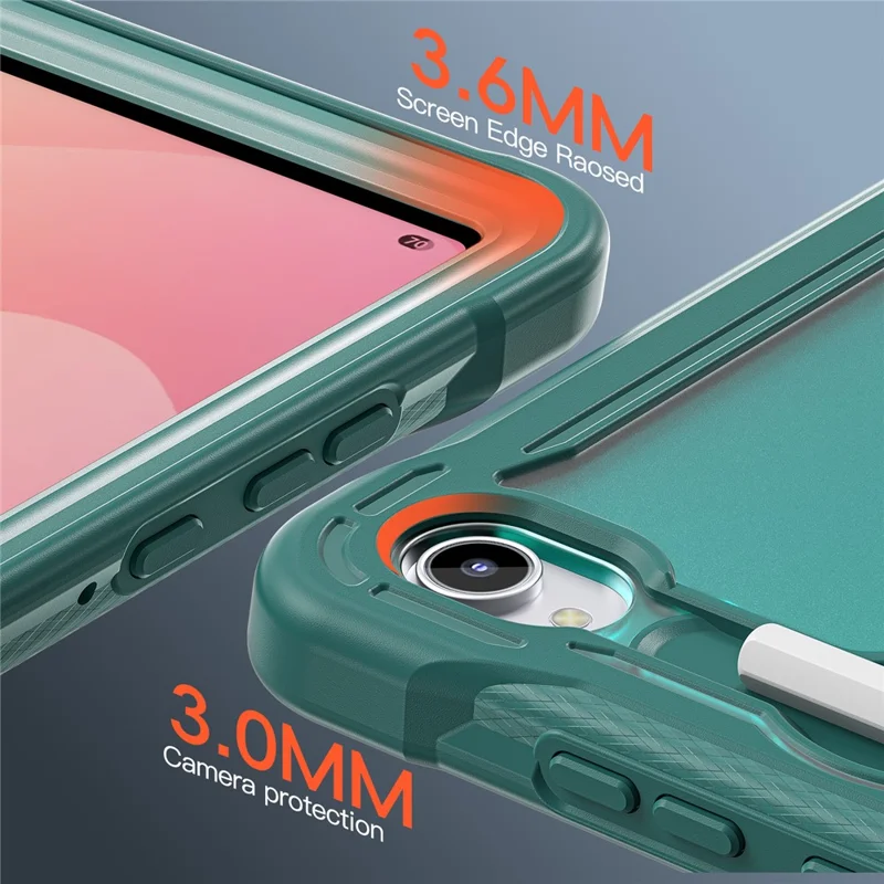 Til Samsung Galaxy Tab S11 Task Case med Støtte og Rotationshåndloe af PC + TPU + Silikone - Mørk Grøn