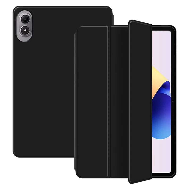Til Xiaomi Redmi Pad 2 Pro Case PU-læder TPU bagside Trifold stand Tabletbeslag - Sort