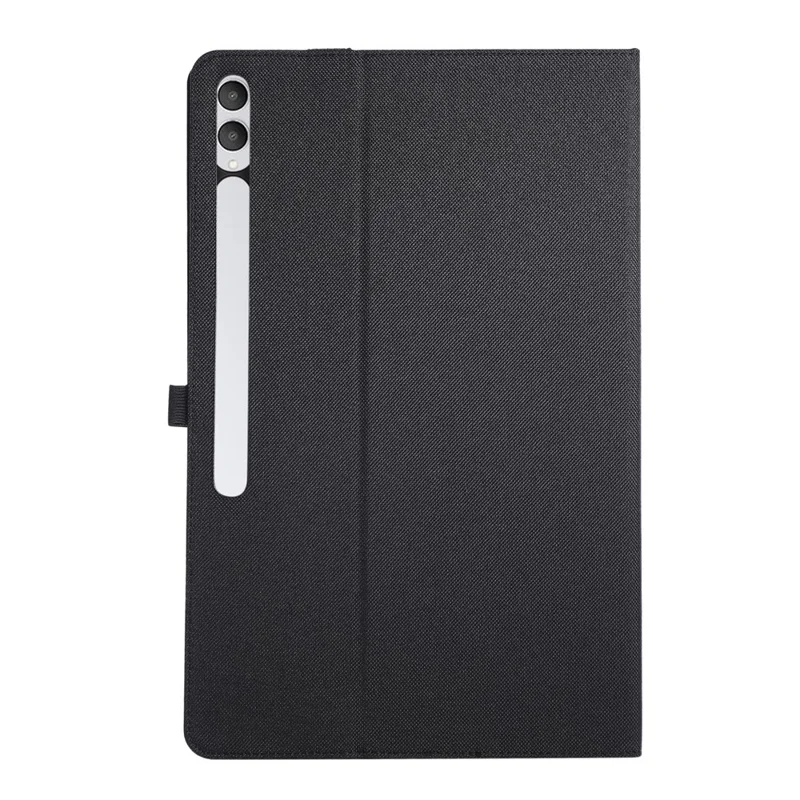 حالة لسامسونج جالكسي تاب إس11 ألترا مع حامل وفتحة بطاقة وغطاء جلد بملمس القماش للوحي - أسود