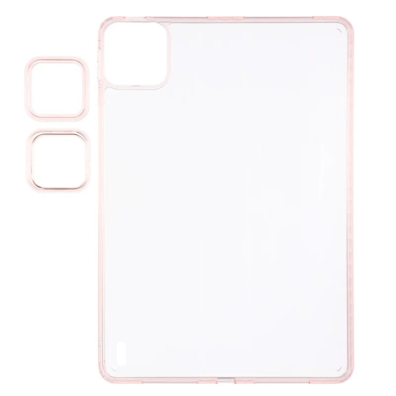 Obudowa do Xiaomi Pad 7S Pro 12,5 / 6S Pro 12,4 z przezroczystego TPU + akrylu z ramkami obiektywu – różowy