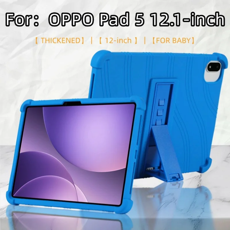 Per Oppo Pad 5 / vivo Pad5e Custodia con Supporto Regolabile in Silicone Protezione Tablet - Blu Scuro