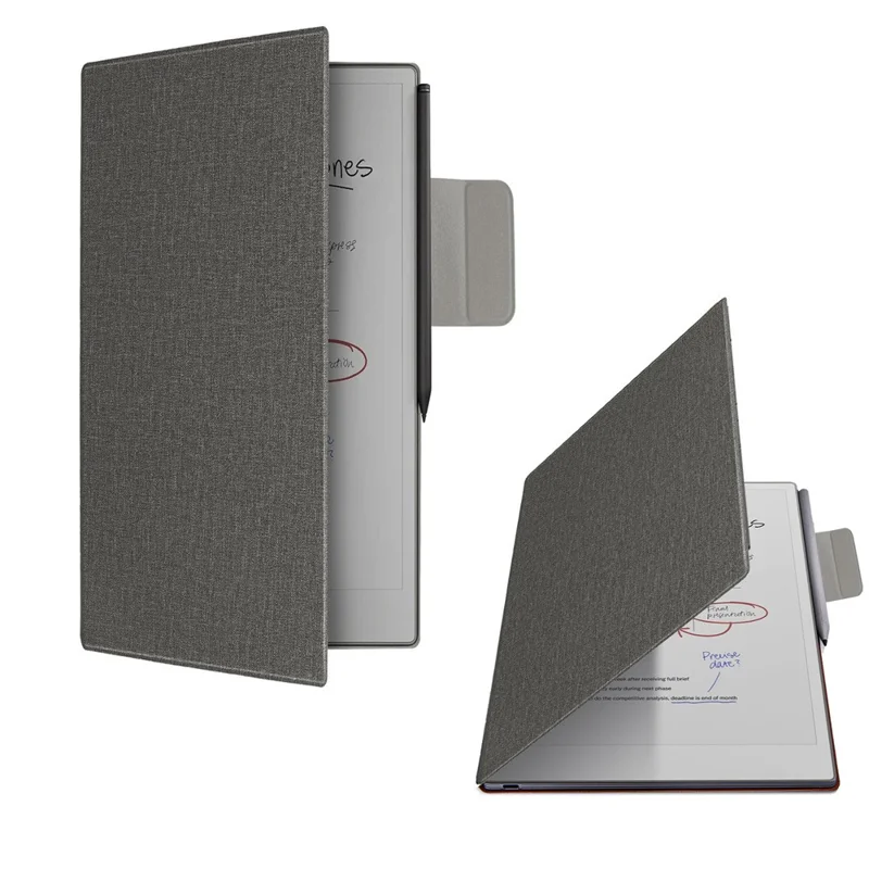 Capa Protetora de Couro PU com Fechamento Magnético e Função de Despertar/Dormir Automática para ReMarkable Paper Pro Move - Cinza