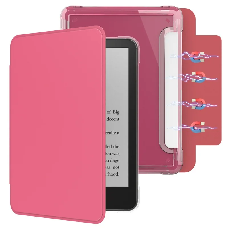 For Amazon Kindle Paperwhite (2021) Case Magnetic Detachable Acrylic + PU Leather Cover Auto Wake  /  Sleep - Rose