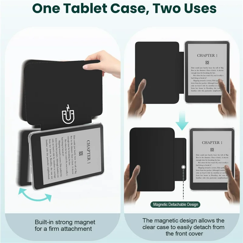 For Amazon Kindle Paperwhite (2021) Case Magnetic Detachable Acrylic + PU Leather Cover Auto Wake  /  Sleep - Rose