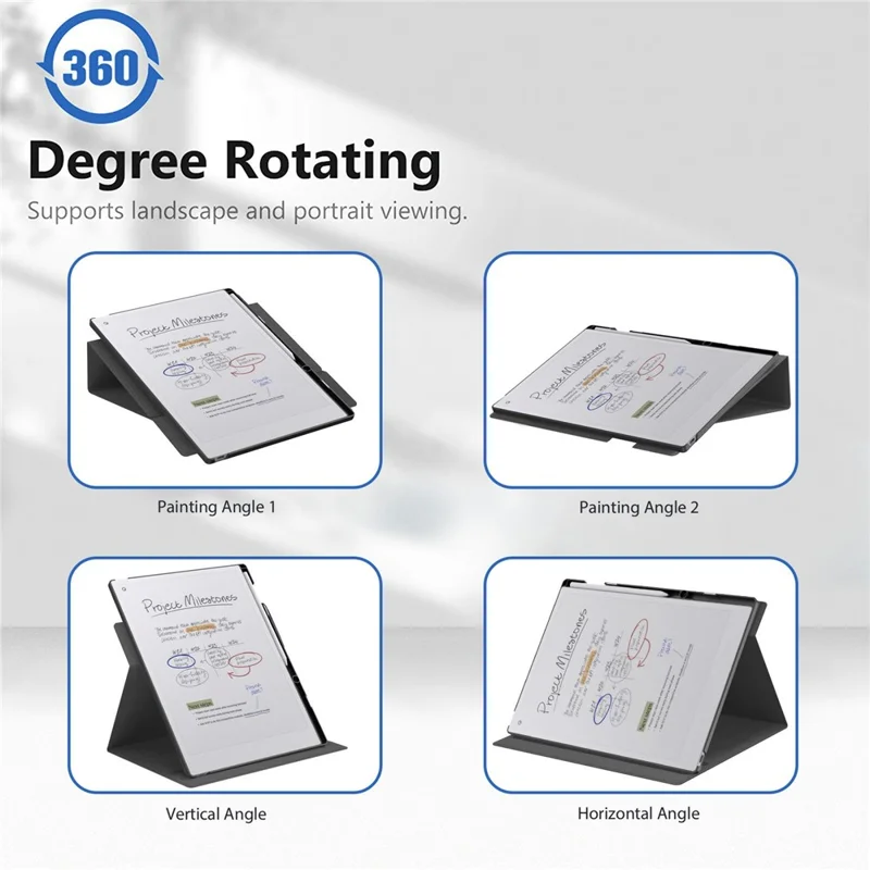 ReMarkable Paper Pro E-Reader Case Auto Sleep Wake Slim Protective Cover mit Stifthalter - Gelb
