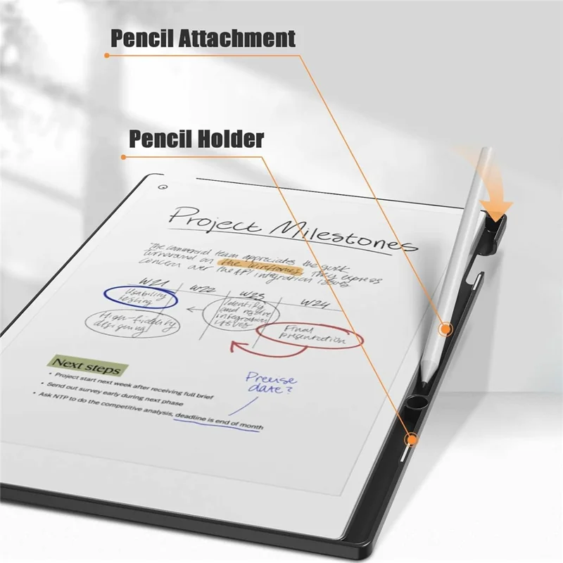 ReMarkable Paper Pro E-Reader Case Auto Sleep Wake Slim Protective Cover mit Stifthalter - Gelb