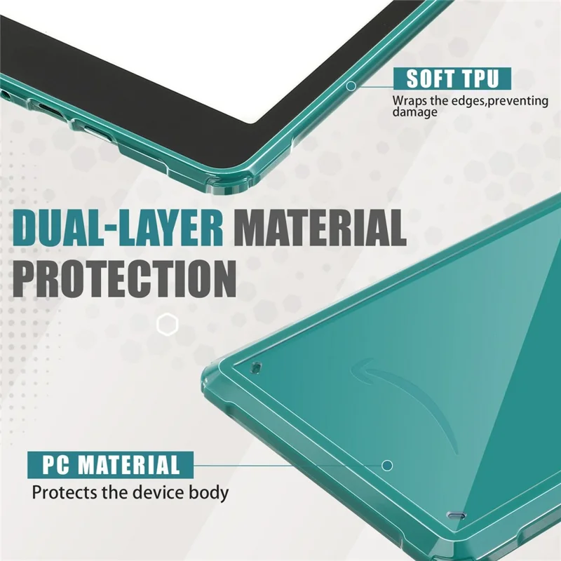 For Amazon Kindle Paperwhite (2024) Case Anti-Scratch TPU + PC Tablet Cover - Glitter Blackish Green