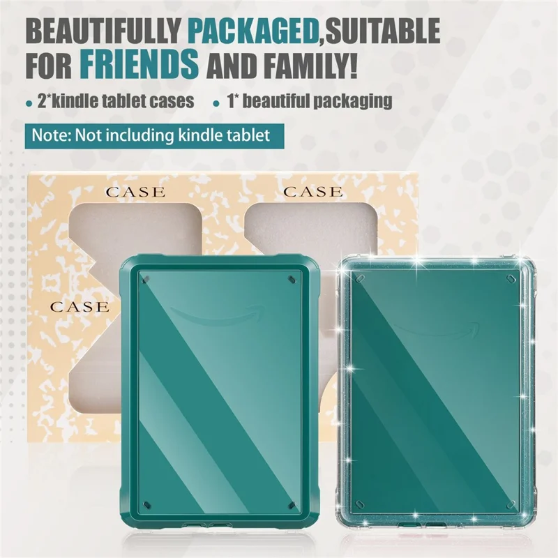 For Amazon Kindle Paperwhite (2024) Case Anti-Scratch TPU + PC Tablet Cover - Glitter Blackish Green
