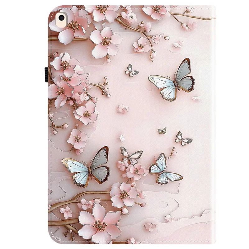 Leather Case For iPad 10.2 (2021)  /  (2020)  /  (2019)  /  Air 10.5 inch (2019) Pattern Printed Stand Tablet Cover with Card Slots - Pink Butterfly