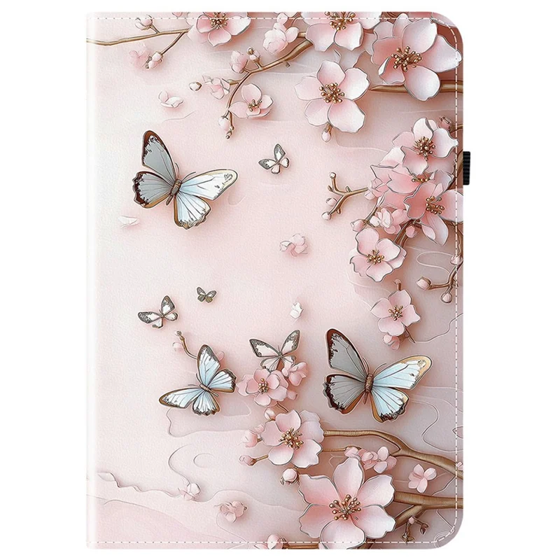 Leather Case For iPad Air 11 (2025)  /  (2024)  /  Air (2022)  /  (2020)  /  Pro 11 (2022) Pattern Printed Stand Tablet Cover with Card Slots - Pink Butterfly