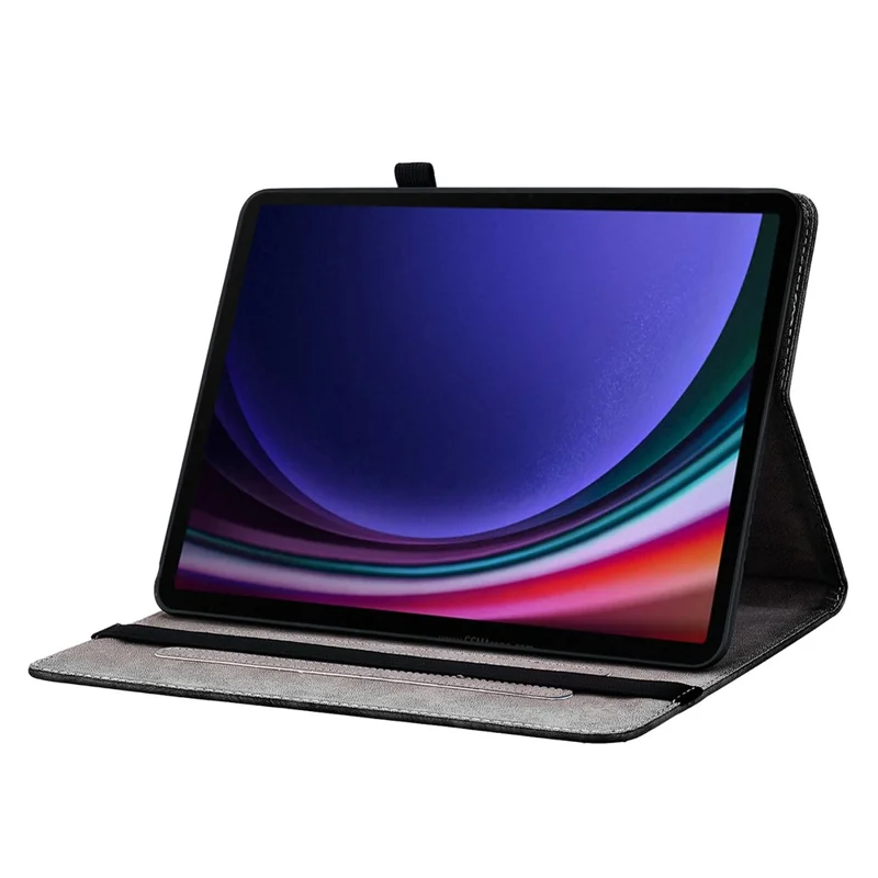 Lederhülle für Samsung Galaxy Tab S10 Lite / S10 FE / S9 / S9 FE, gemusterter Standfuß-Tablet-Cover mit Kartenfächern - Rosa Schmetterling