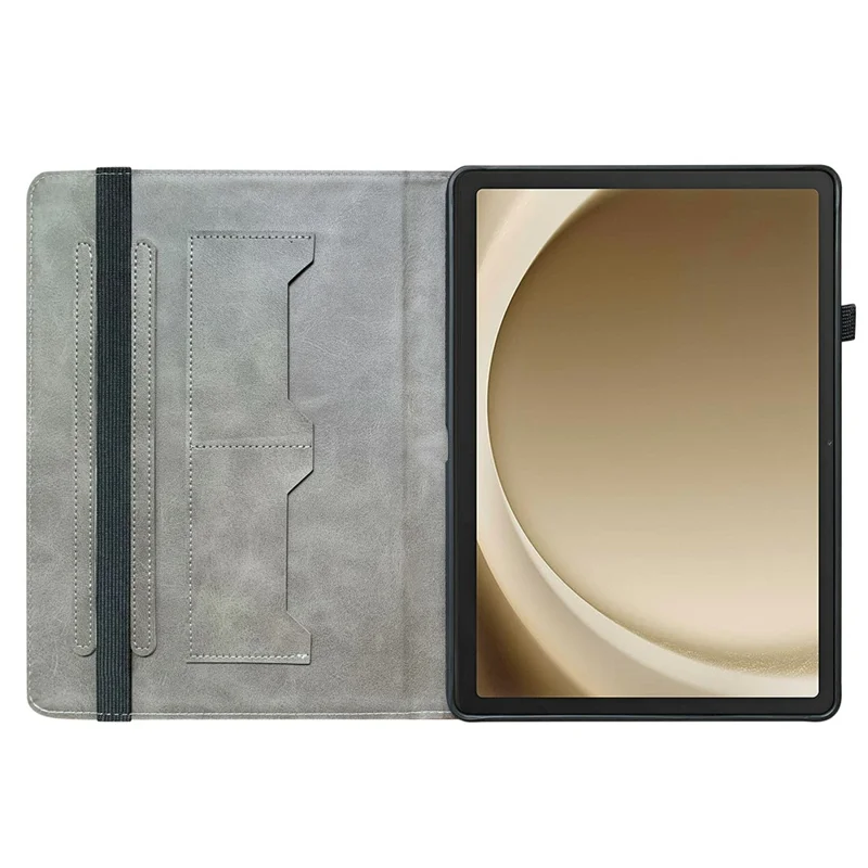 Voor Samsung Galaxy Tab A11+ / A9+ Leren Hoesje met Patroon Bedrukte Stand Tablet Cover met Kaartvakken - Roze Vlinder