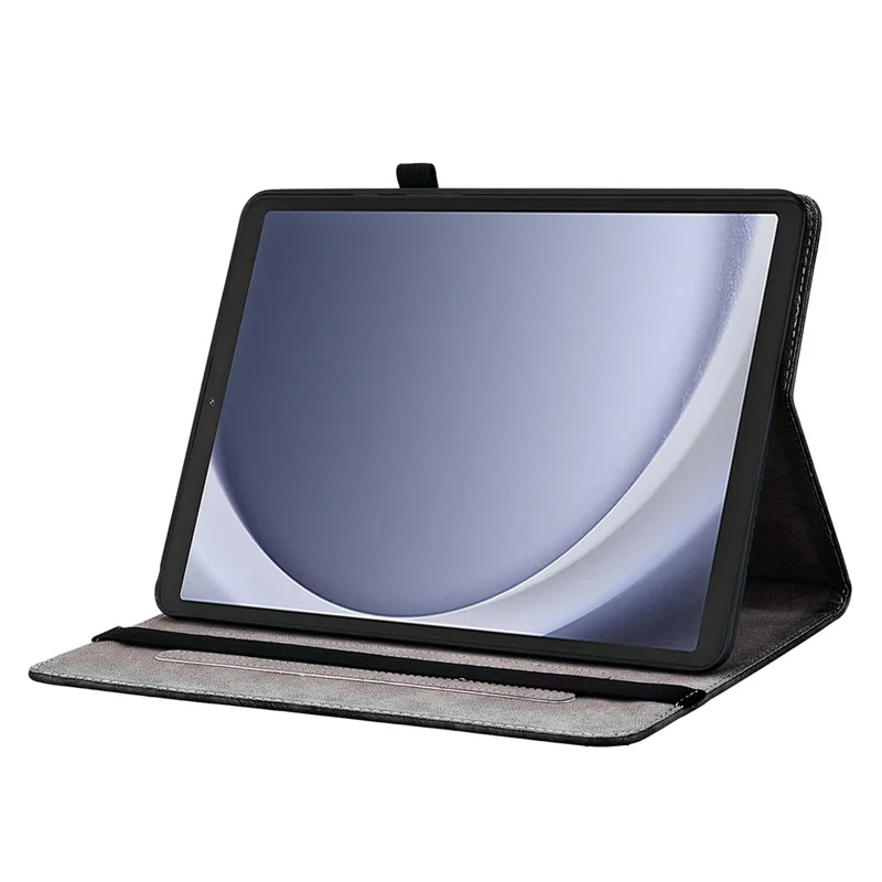 Etui skórzane z wzorem motyla do Samsung Galaxy Tab A11 / A9, etui z podstawką i kieszeniami na karty - różowy motyl