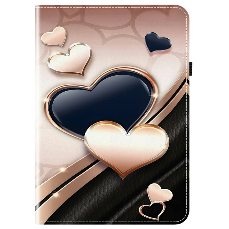 For Samsung Galaxy Tab A11  /  A9 Leather Case Pattern Printed Stand Tablet Cover with Card Slots - Love