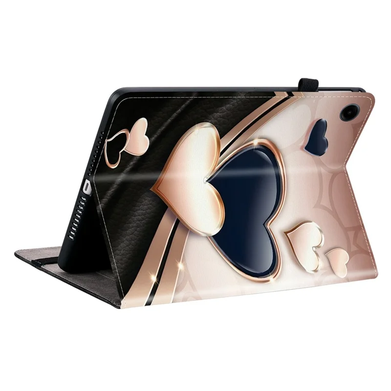 For Samsung Galaxy Tab A11  /  A9 Leather Case Pattern Printed Stand Tablet Cover with Card Slots - Love