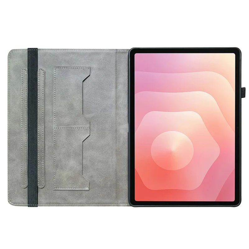 For Samsung Galaxy Tab S11 Leather Case Pattern Printed Stand Tablet Cover with Card Slots - Pearl Butterfly Rose