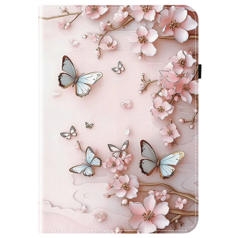 For Lenovo Legion Y700 (2025) Leather Case Pattern Printed Stand Tablet Cover with Card Slots - Pink Butterfly