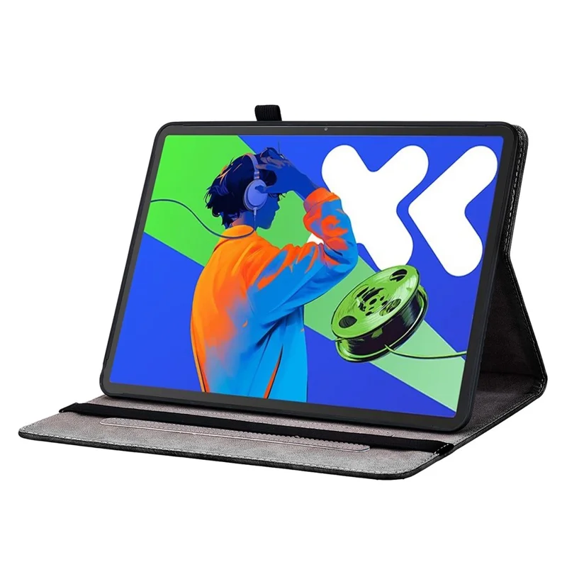 جراب جلد لجهاز Lenovo Tab P12 Pro 12.7 2025 / Xiaoxin Pad Pro 12.7 (2025) بتصميم مطبوع مع حامل وفتحات لوضع البطاقات - فراشة وردية