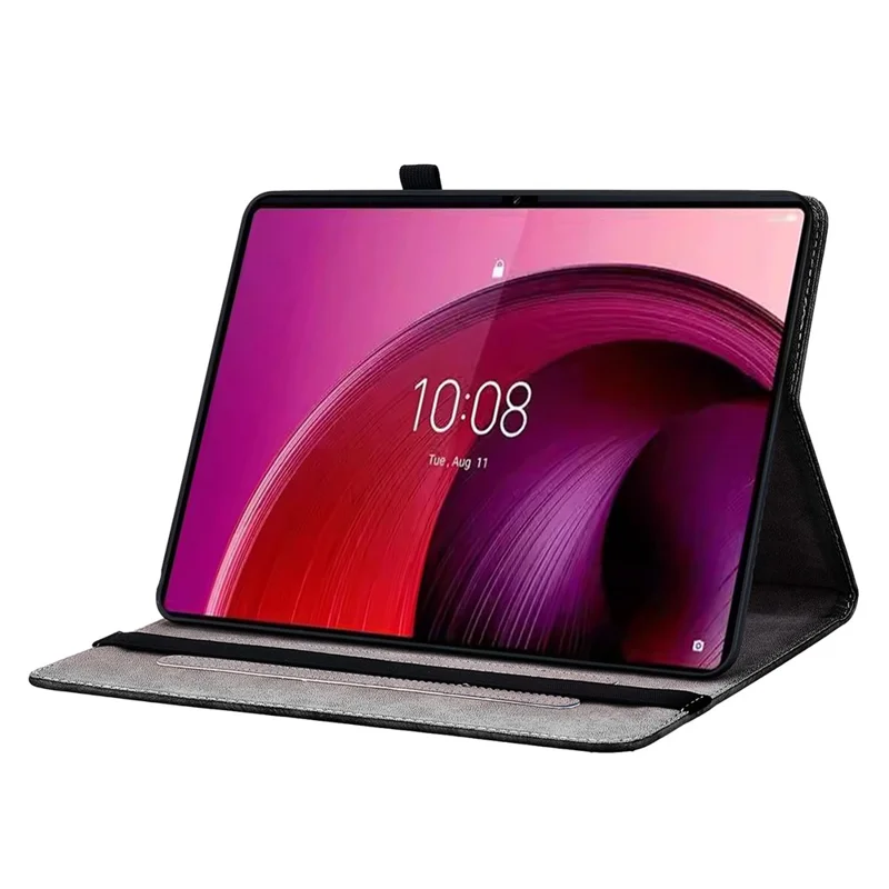 Til Lenovo Tab M11 / Xiaoxin Pad 11 2024 Læderetui med Mønster, Stand og Kortlommer - Pink Sommerfugl