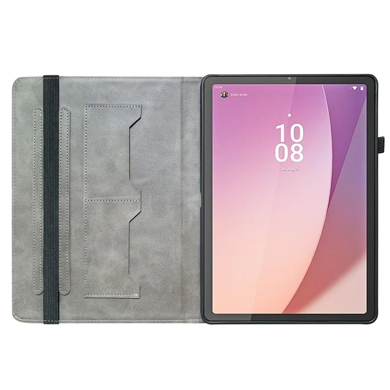 Lenovo Tab M9 Lederhülle mit Musteraufdruck, Ständer und Kartenfächern - Rosa Schmetterling