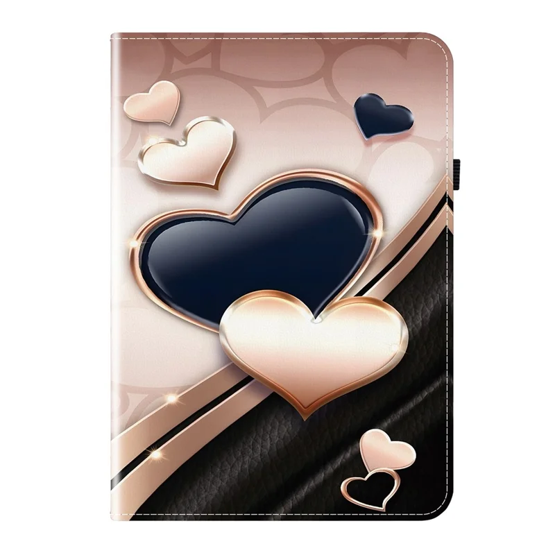 For Lenovo Tab M9 TB-310FU Leather Case Pattern Printed Stand Tablet Cover with Card Slots - Love