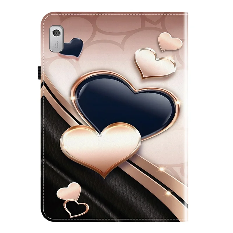 For Lenovo Tab M9 TB-310FU Leather Case Pattern Printed Stand Tablet Cover with Card Slots - Love