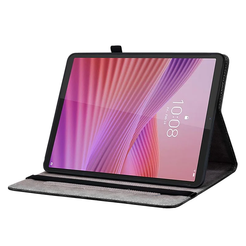 For Lenovo Tab TB311FU Leather Case Pattern Printed Stand Tablet Cover with Card Slots - Pink Butterfly