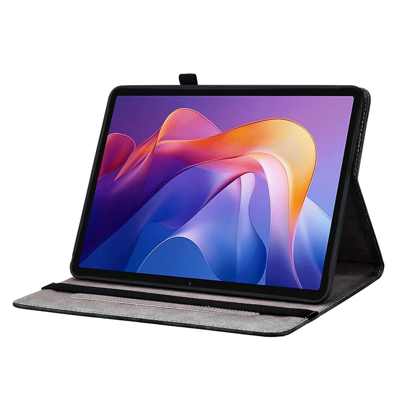 Custodia in pelle per Xiaomi Redmi Pad 2 con motivo stampato e supporto, con slot per schede - Farfalla rosa