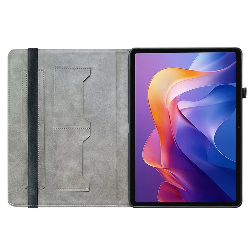 Custodia in pelle per Xiaomi Redmi Pad 2 con motivo stampato e supporto, con slot per schede - Farfalla rosa