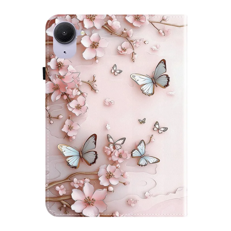 Чехол для планшета Xiaomi Redmi K Pad Leather Case Pattern Printed Stand с отделениями для карт - розовая бабочка