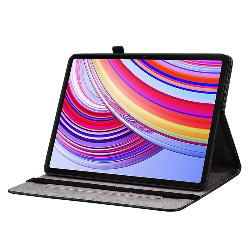 Funda de Cuero para Xiaomi Redmi Pad Pro 5G / Redmi Pad Pro / Poco Pad 5G / 4G con Soporte Estampado y Ranuras para Tarjetas - Mariposa Rosa