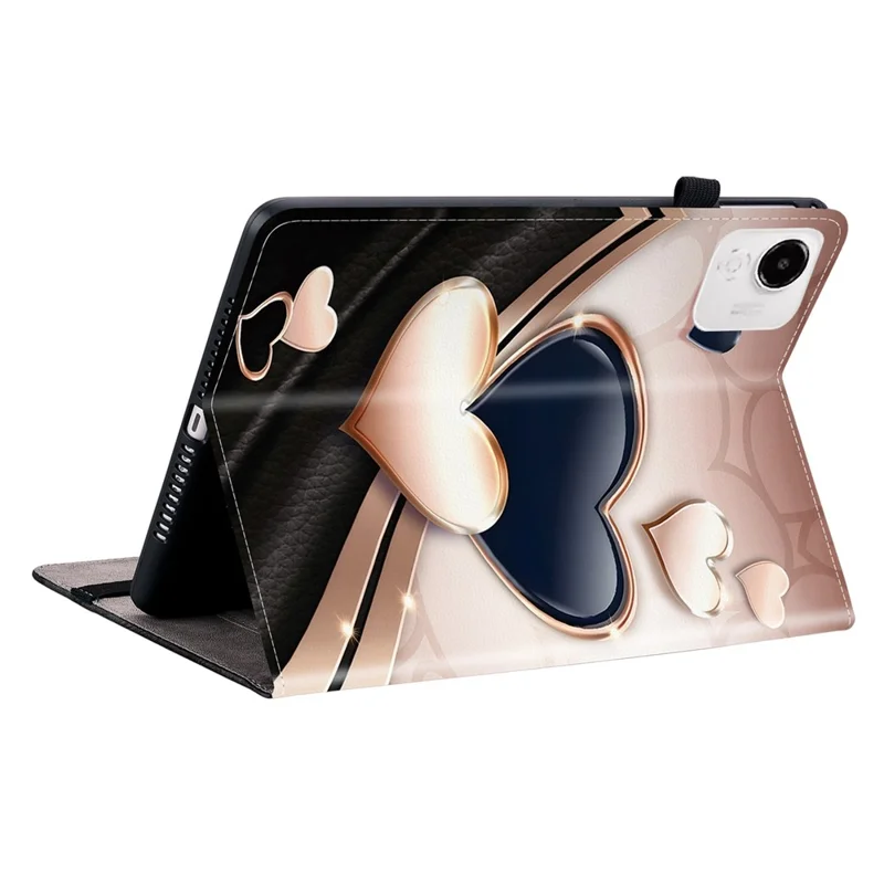 غطاء جلد لجهاز Honor Pad X9a بتصميم مطبوع مع حامل وفتحات لوضع البطاقات - حب