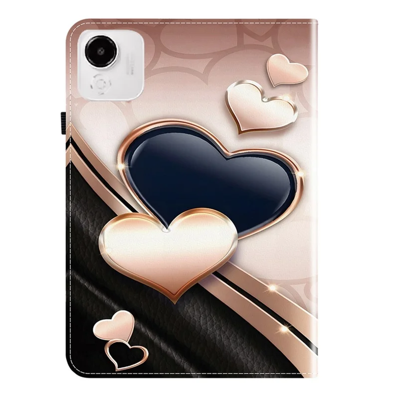 غطاء جلد لجهاز Honor Pad X9a بتصميم مطبوع مع حامل وفتحات لوضع البطاقات - حب