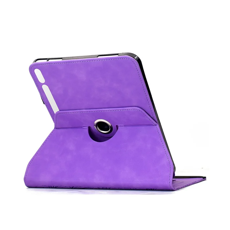 For Samsung Galaxy Tab S11 Leather Case Card Slots Rotary Stand Mandala Flower Tablet Cover - Light Purple