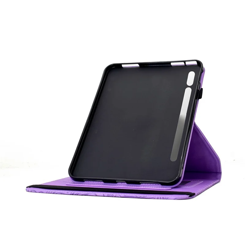 For Samsung Galaxy Tab S11 Leather Case Card Slots Rotary Stand Mandala Flower Tablet Cover - Light Purple
