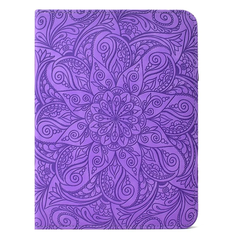For Samsung Galaxy Tab S11 Leather Case Card Slots Rotary Stand Mandala Flower Tablet Cover - Light Purple