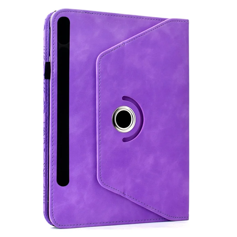 For Samsung Galaxy Tab S11 Leather Case Card Slots Rotary Stand Mandala Flower Tablet Cover - Light Purple
