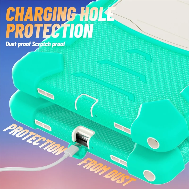 For Samsung Galaxy Tab A11+ Kickstand Case PC + Silicone Anti-Drop Tablet Cover - Mint Green