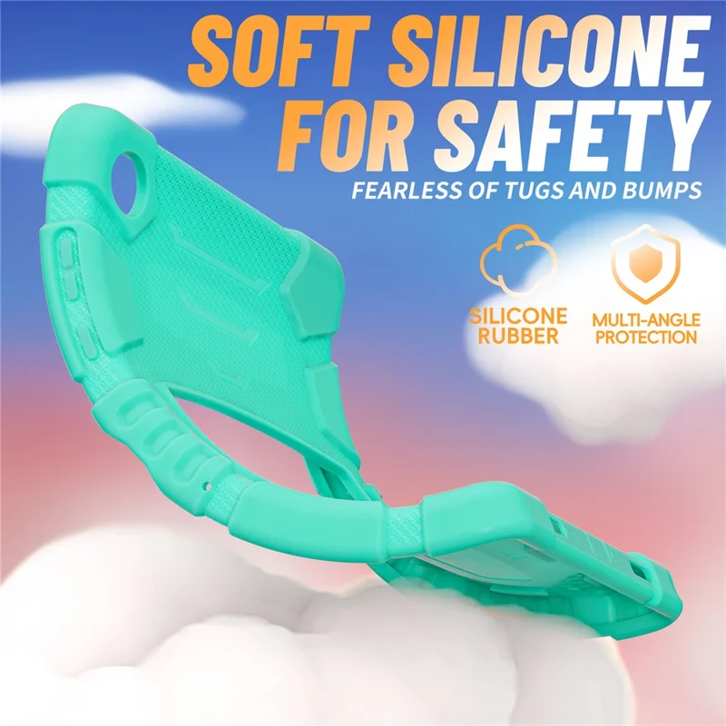 For Samsung Galaxy Tab A11+ Kickstand Case PC + Silicone Anti-Drop Tablet Cover - Mint Green