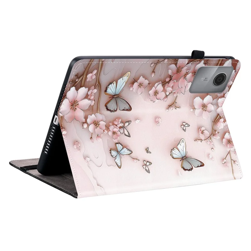 Leather Case For Lenovo Idea Tab / Tab K11 Gen 2 / Xiaoxin Pad 11 2025 Pattern Printed Stand Tablet Cover with Card Slots - Pink Butterfly